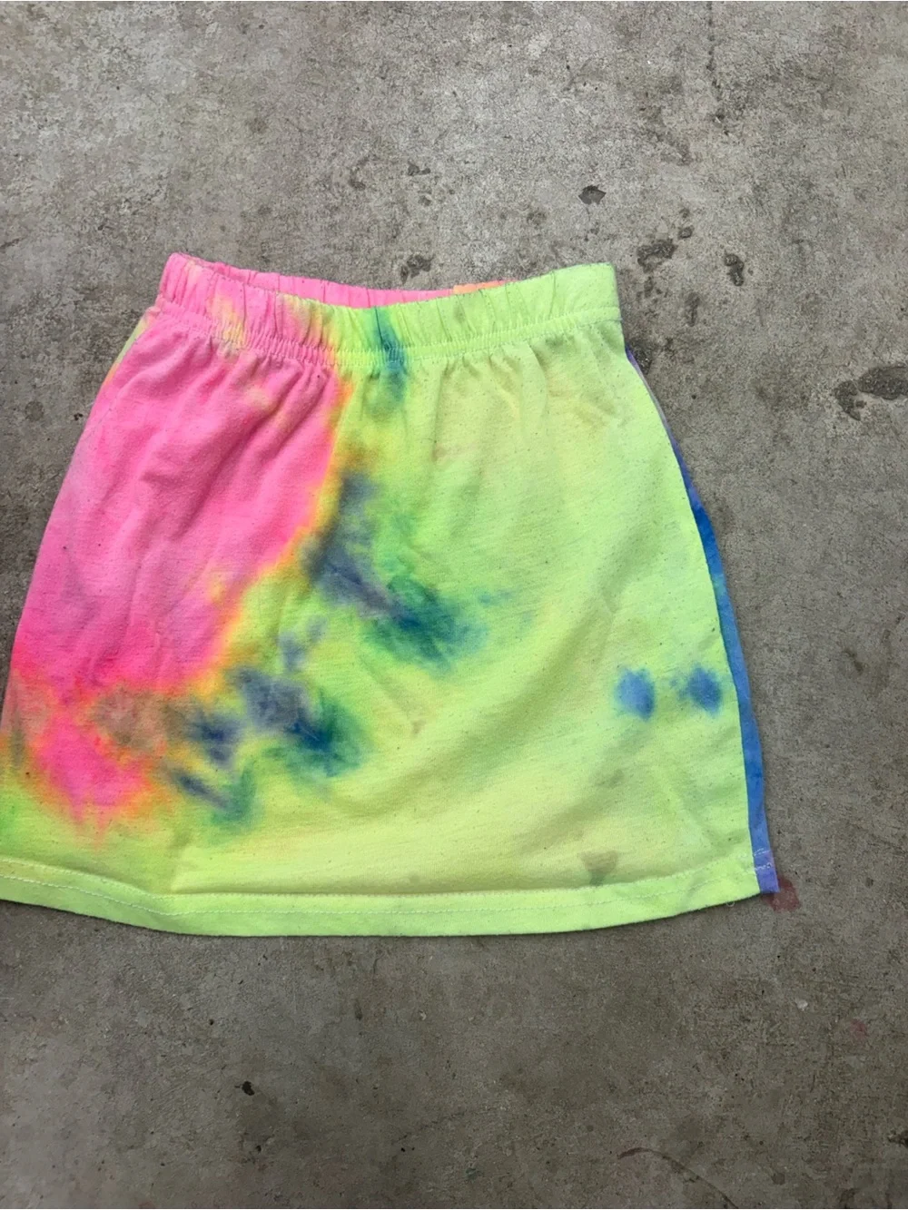 Girls Tie Dye A-Line Skirt Multicolor Elastic Waist Pull On Size 6/7